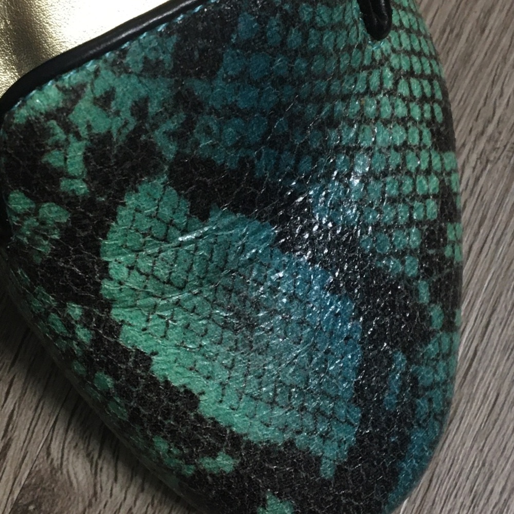 Massimo Green/Blue/Black Snakeskin Women's Loafers Size 6 1/2 - Picture 5 of 9
